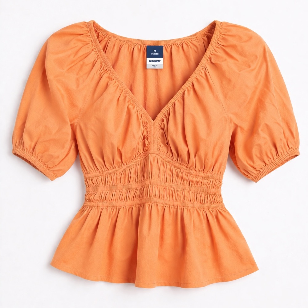 Old Navy Orange Smocked Peplum Blouse - Women's